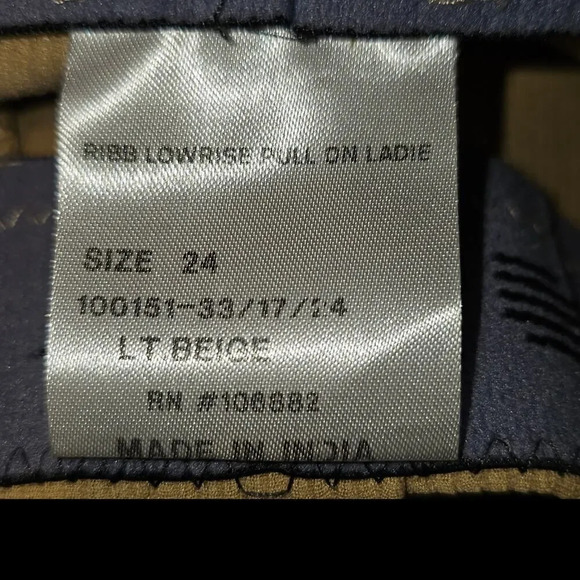 NWT Tuff Rider Womens Beige Ribbed Low Rise Pull‎ On Equestrian Riding Pants 24 - Picture 7 of 7